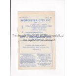 HEADINGTON UNITED Away programme for the Southern League match v Worcester City 8/11/1958. Generally