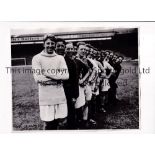 WEST BROMWICH ALBION A 10" x 7" b/w Press team group photo of players in a line, with stamp and