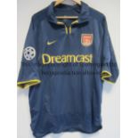 SILVINHO ARSENAL PLAYER ISSUE SHIRT A scarce Nike blue short sleeves away shirt, 3rd kit with