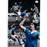 MAN CITY Autographed 12 x 8 colorized photo showing a montage of images relating to City's 2-1