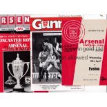 ARSENAL / FA YOUTH CUP FINALS Twelve programmes. Both legs for 1965 v Everton, home has team changes