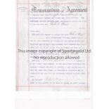 TOTTENHAM HOTSPUR Colour copy of a 2 page agreement signing Robert Mair 21/11/1896 who play 18 times