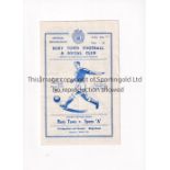 TOTTENHAM HOTSPUR Programme for the away Eastern Counties League match v Bury Town 25/8/1962, very