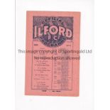 ILFORD Home Isthmian League programme v Nunhead 13/9/1930, slight horizontal creases. Generally