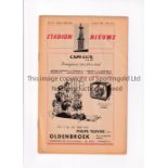 NETHERLANDS SELECT V LONDON COMBINATION 1961 Programme for the match in Amsterdam 8/3/1961 including
