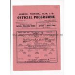 ARSENAL Single sheet home programme for the FLS match v Charlton 20/10/1945, slightly creased team