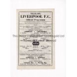 LIVERPOOL Single sheet home programme for the FL North match v Chesterfield 22/12/1945, very