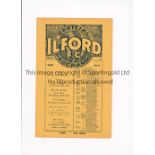 ILFORD Home London Charity Cup programme v Walthamstow Avenue 30/9/1933, horizontal fold.