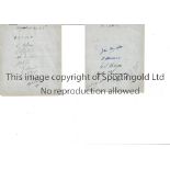 WARWICKSHIRE CCC / HAMPSHIRE CCC AUTOGRAPHS A 7" X 6" album page from the mid 1930's, hand signed by