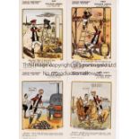 WOOLWICH ARSENAL Fourteen reproduction Football Cartoon match cards originally issued by the Kentish