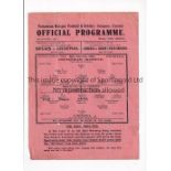 TOTTENHAM HOTSPUR Single sheet home programme for the FLS match v Chelsea 31/10/1942, creased,