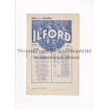 ILFORD V CAMBRIDGE UNIVERSITY 1937 Programme for the Friendly at Ilford 20/11/1937, very slight
