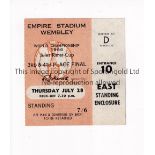 1966 WORLD CUP Ticket for the 3/4 Play-Off at Wembley, Russia v Portugal, very slightly creased.
