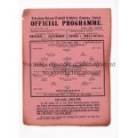 TOTTENHAM HOTSPUR Single sheet home programme for the FLS match v Southampton 26/9/1942, slightly