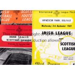 IRISH LEAGUE V SCOTTISH LEAGUE Three programme for matches in Belfast 27/9/1950 creased and with