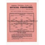 ARSENAL Home single sheet programme for the FLS Cup match v West Ham United 10/4/1943, slightly