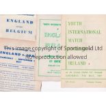 ENGLAND YOUTH Six home programmes v Hungary 25/10/1956, Ireland 11/5/1957 at Orient, score on cover,