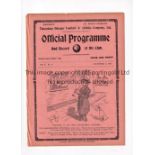 TOTTENHAM HOTSPUR Home programme for the League match v Manchester City 26/12/1912, ex-binder.