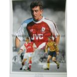 ARSENAL AUTOGRAPHS Five colour 16" X 12" signed by John Hartson, John Lukic, Nigel Winterburn, Perry