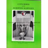 1970 EUROPEAN CUP FINAL Feyenoord v Glasgow Celtic played 5/5/1970 at the San Siro, Milan. Rare 68-