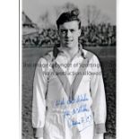 IAN McMILLAN Autographed 12 x 8 b/w photo of the Airdrie inside-forward posing for photographers