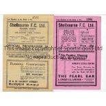 TWO SHELBOURNE 1941/2 & 1944/5 Programme at Shelbourne against Bohemians dated March 1945. Slight