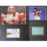 JOHN CONTEH / HEROL GRAHAM / AUTOGRAPHS Two 16" X 12" mounts with a picture and separate signed card