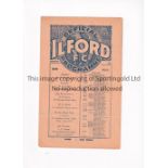 ILFORD Home London Senior Cup tie programme v Leytonstone 9/1/1932, slight horizontal creases.