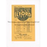 ILFORD Home FA Amateur Cup tie programme v London Caledonians 12/1/1935, horizontal crease, team