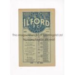 NEUTRAL AT ILFORD 1931 Programme for Isthmian League v Athenian League 28/11/1931, horizontal