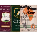 CRICKET Seventeen Playfair publications for UK Tours: South Africa 1947, 1951 tape on spine and