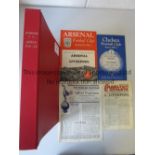 1951/52 LIVERPOOL Six away programmes housed in a red binder. Includes Arsenal, Chelsea, Charlton,
