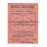 TOTTENHAM HOTSPUR Single sheet home programme for the Charity match v Arsenal 8/5/1943, creased