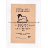 BRITISH EMPIRE EXHIBITION 1924 Daily programme for the Exhibition at Wembley 26/5/1924. Good