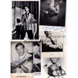 SHOWBIZ / CLIFF RICHARD / AUTOGRAPHS A signed b/w postcard by Cliff Richard and 5 signed b/w promo