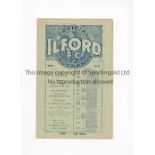 NEUTRAL AT ILFORD 1933 Programme for Isthmian League v Athenian League 2/12/1933, horizontal