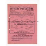 TOTTENHAM HOTSPUR Single sheet home programme for the FLS match v Crystal Palace 29/8/1942, 2