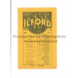 ILFORD FC Programme for the home Essex Cup match v Leytonstone 23/1/1932, slightly creased.