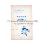 1964 WISBECH V CHELSEA FRIENDLY Programme for the friendly at Wisbech dated 22/10/64. Slight fold.