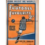 THE FOOTBALL FAVOURITE MAGAZINES 1920'S Five issues from volume 1, 5/3/1921 split spine, 6/8/1921,