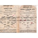 TWO ABERAMAN V LOVELLS ATHLETIC PROGRAMMES FROM 1944 Programmes for the games at Aberaman dated 28/