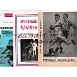 ARSENAL Four programmes for away Friendlies v PSV Eindhoven 59/60, VfB Stuttgart 64/5, Hertha Berlin