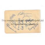 HULL CITY AUTOGRAPHS 1950'S An album sheet from the late 1950's with 10 signatures including