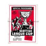 1957 SCOTTISH LEAGUE CUP FINAL / RECORD BRITISH SCORE Programme for Celtic v Rangers 19/10/1957