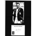 ALEC BEDSER AUTOGRAPH An A4 black card with a mounted b/w picture and white signed card