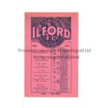 ILFORD FC Programme for the home League match v Clapton 8/10/1932, slightly creased. Generally good