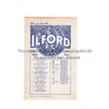 ILFORD V BARNET 1947 Programme for the Amateur Cup match at Ilford 8/2/1947, slight horizontal