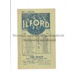 ILFORD FC Programme for the home League match v Wycombe Wanderers 8/12/1934, horizontal fold.