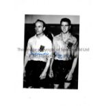 IVOR BROADIS AUTOGRAPH A 8 x 6 photo of Broadis and Tommy Taylor in the dressing-room following an