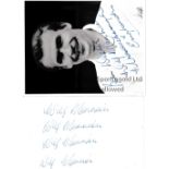 WILF MANNION AUTOGRAPHS Five b/w original Press photographs with stamps on the reverse, a signed